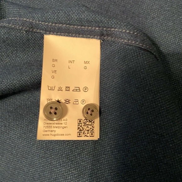 Hugo Boss Collared Dress Shirt Unworn Blue sz L - Picture 4 of 7